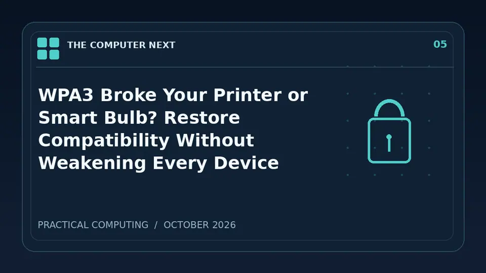 WPA3 Broke Your Printer or Smart Bulb? Restore Compatibility Without Weakening Every Device