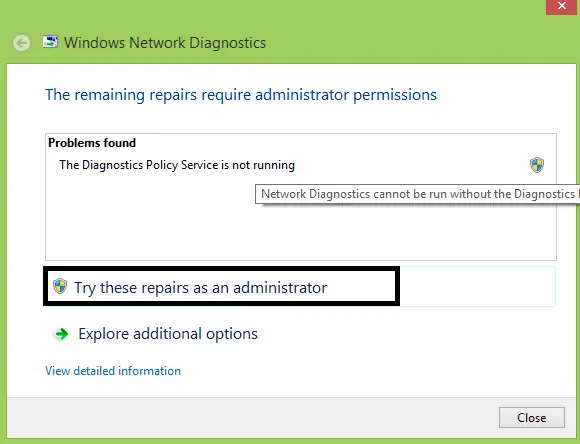 Fix 'Diagnostics Policy Service Is Not Running' in Windows 8 or 8.1 (Historical)