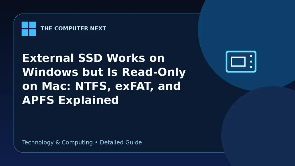External SSD Works on Windows but Is Read-Only on Mac: NTFS, exFAT, and APFS Explained