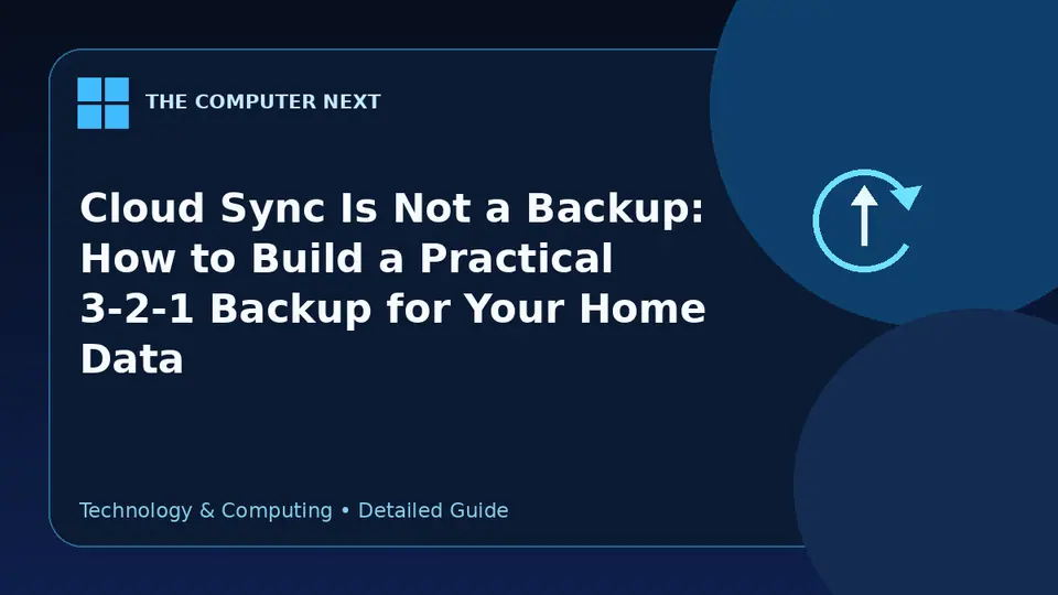 Cloud Sync Is Not a Backup: How to Build a Practical 3-2-1 Backup for Your Home Data