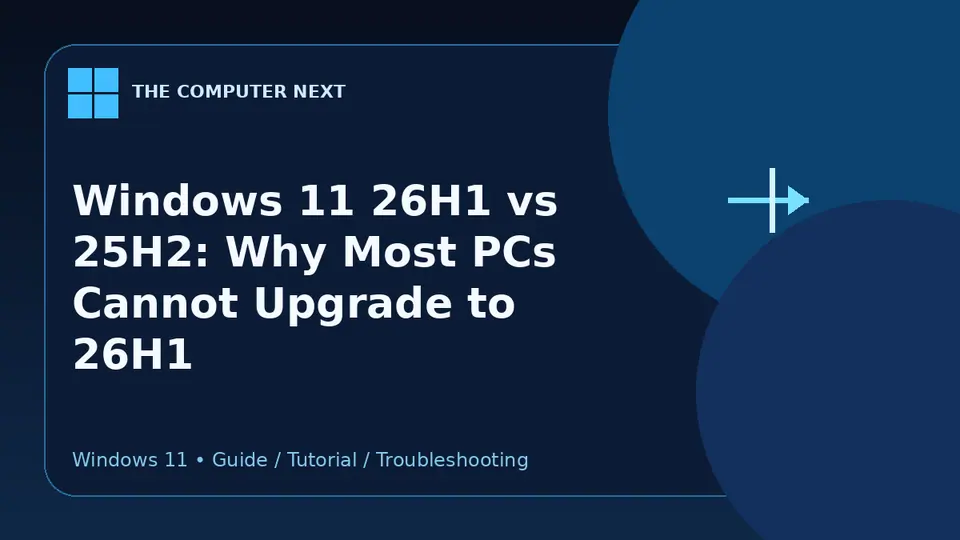 Windows 11 26H1 vs 25H2: Why Most PCs Cannot Upgrade to 26H1