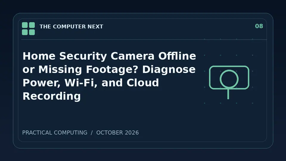 Home Security Camera Offline or Missing Footage? Diagnose Power, Wi-Fi, and Cloud Recording