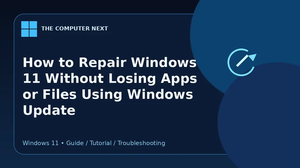 How to Repair Windows 11 Without Losing Apps or Files Using Windows Update