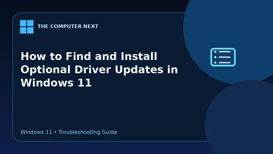 How to Find and Install Optional Driver Updates in Windows 11