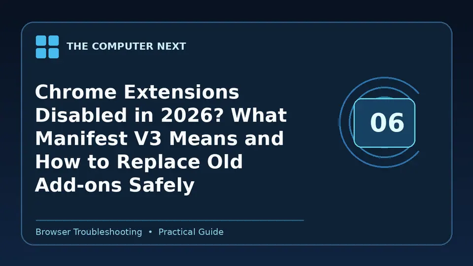 Chrome Extensions Disabled in 2026? What Manifest V3 Means and How to Replace Old Add-ons Safely